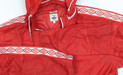Mens UK Size L Umbro Red Windbreaker Coat