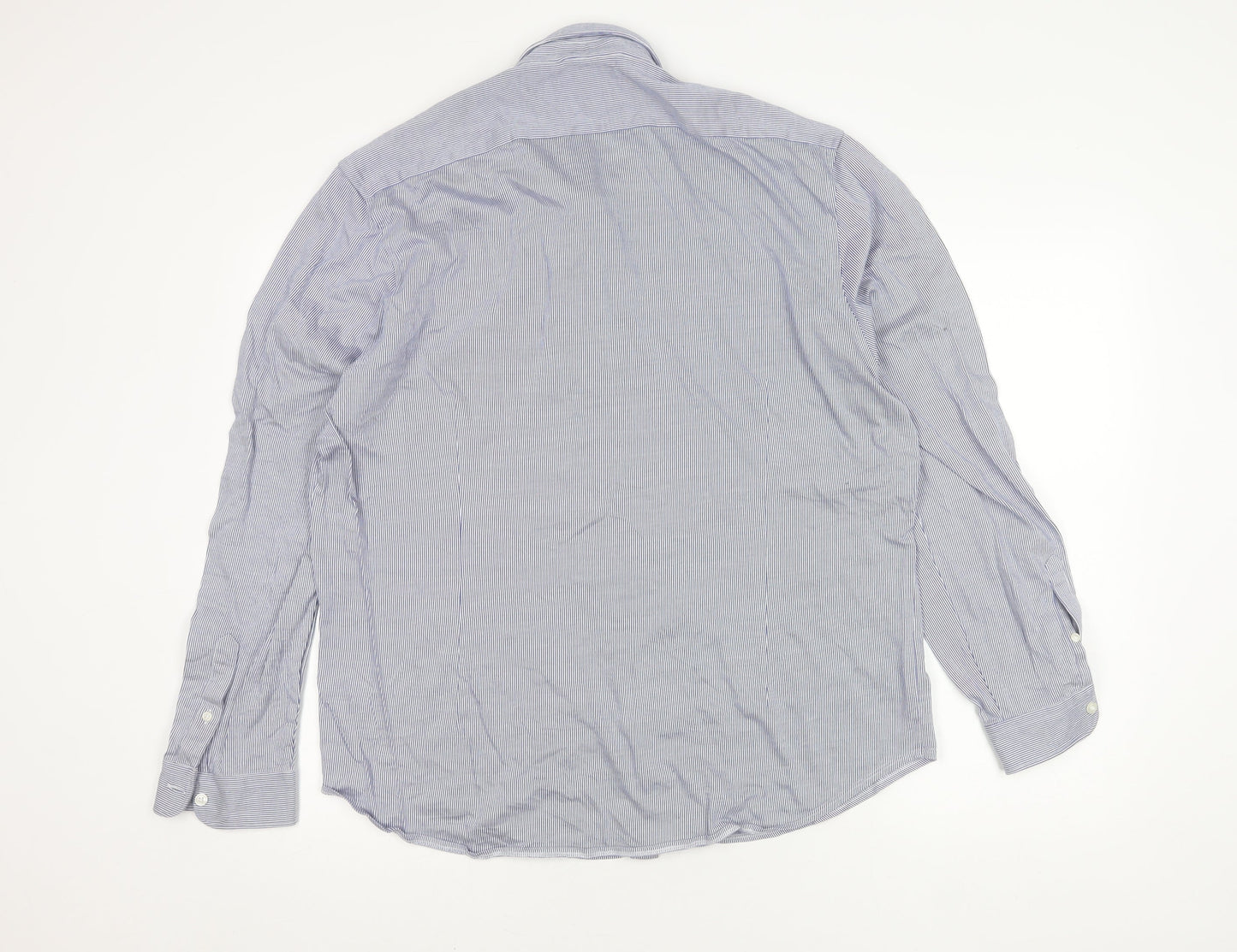 John Lewis Men's Blue Striped Slim Fit Shirt XL