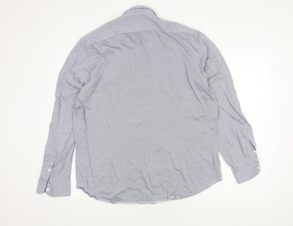 John Lewis Men's Blue Striped Slim Fit Shirt XL