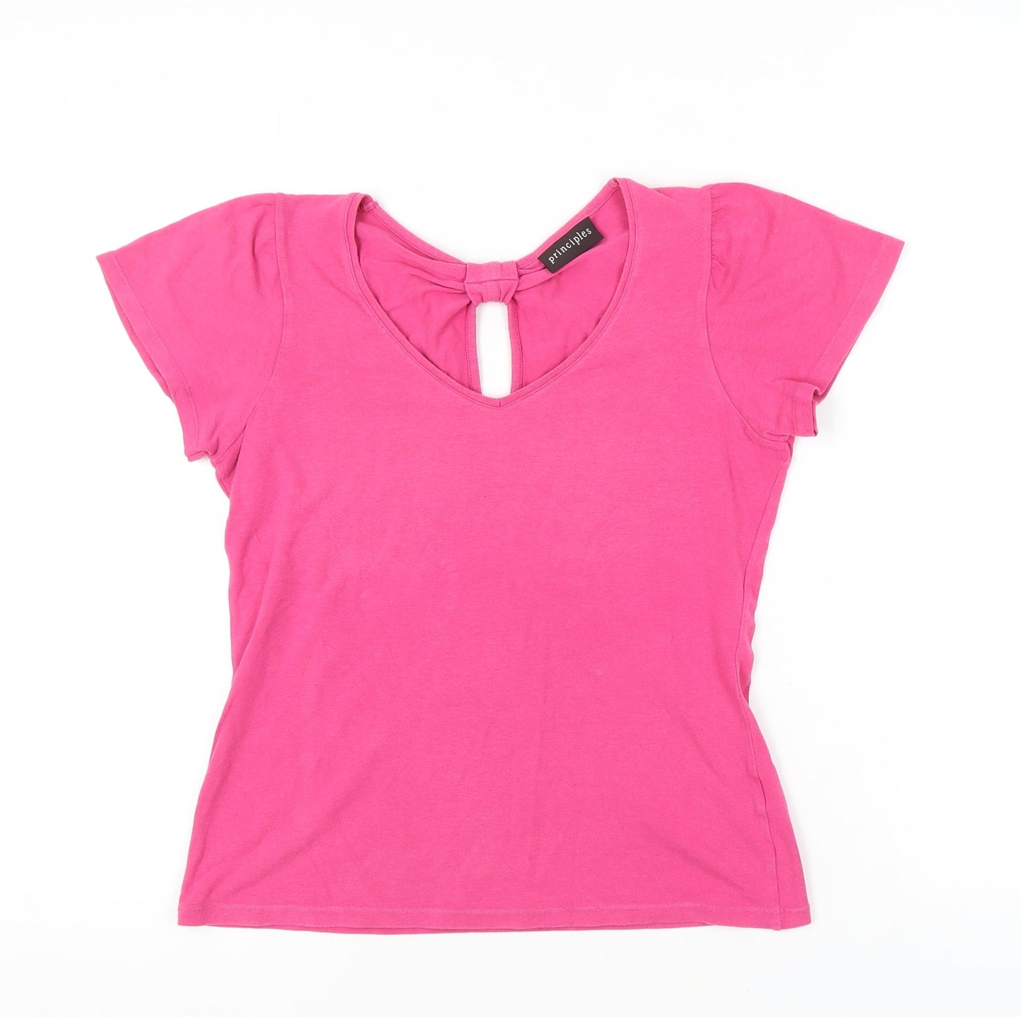 Womens UK Size 14 Principles Pink Basic T-Shirt