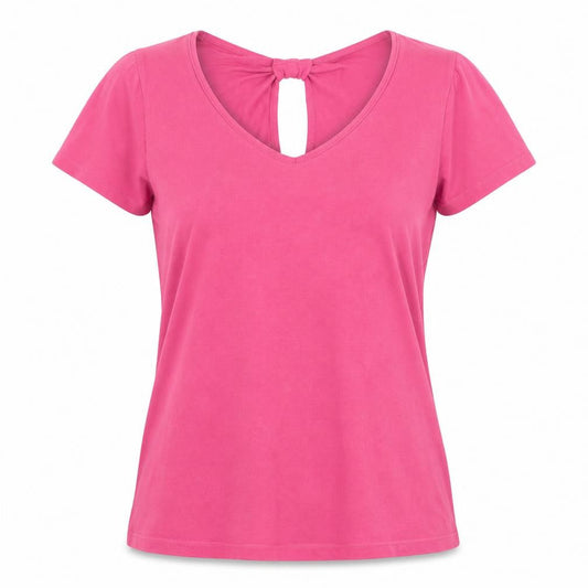 Front view of Principles Women's Pink V-Neck T-Shirt, size 14