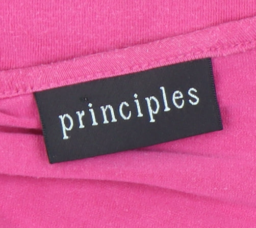 Womens UK Size 14 Principles Pink Basic T-Shirt