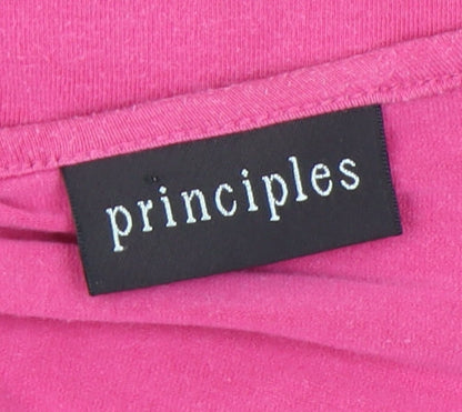 Womens UK Size 14 Principles Pink Basic T-Shirt