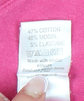 Womens UK Size 14 Principles Pink Basic T-Shirt