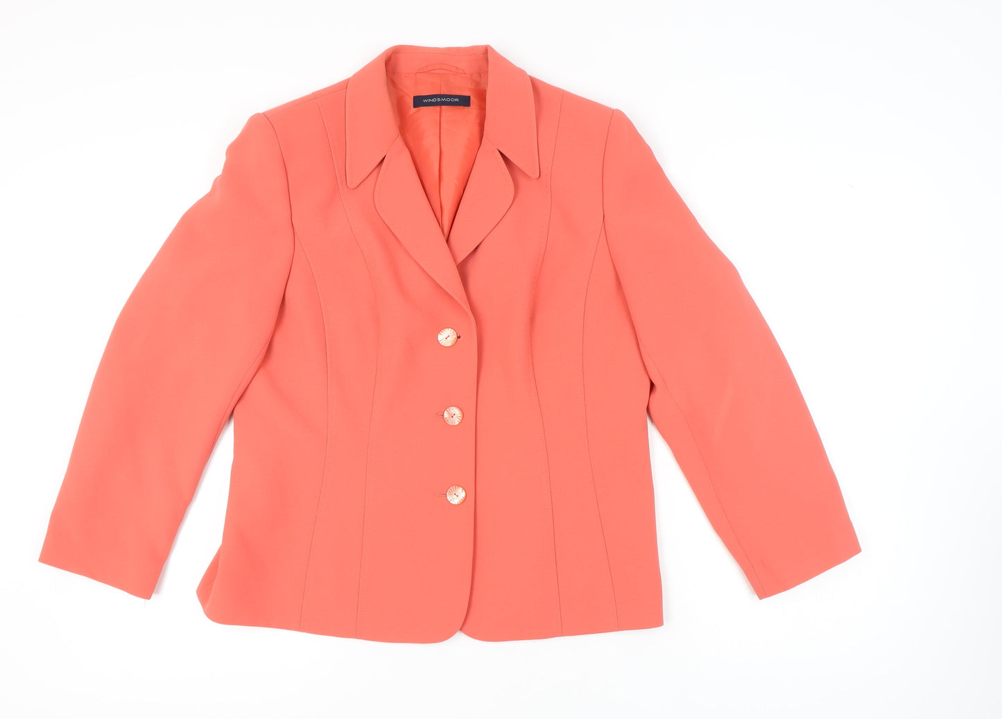 Windsmoor Women's Orange Blazer, Size 14, Notch Lapel