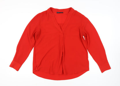 Womens UK Size 14 Marks and Spencer Red Basic Blouse