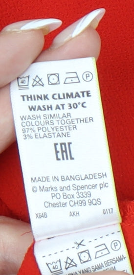Womens UK Size 14 Marks and Spencer Red Basic Blouse