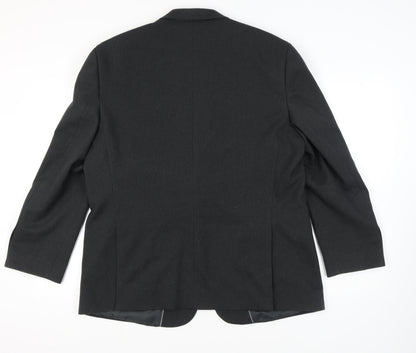 Greenwoods Men's Black Blazer, Size 46, Regular Fit