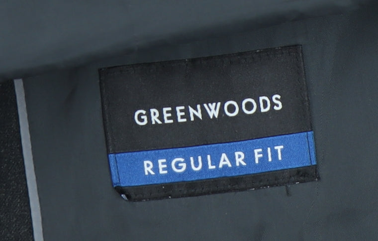 Greenwoods Men's Black Blazer, Size 46, Regular Fit