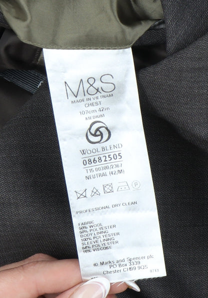 Marks and Spencer Men's Grey Blazer Jacket 42 Regular Fit