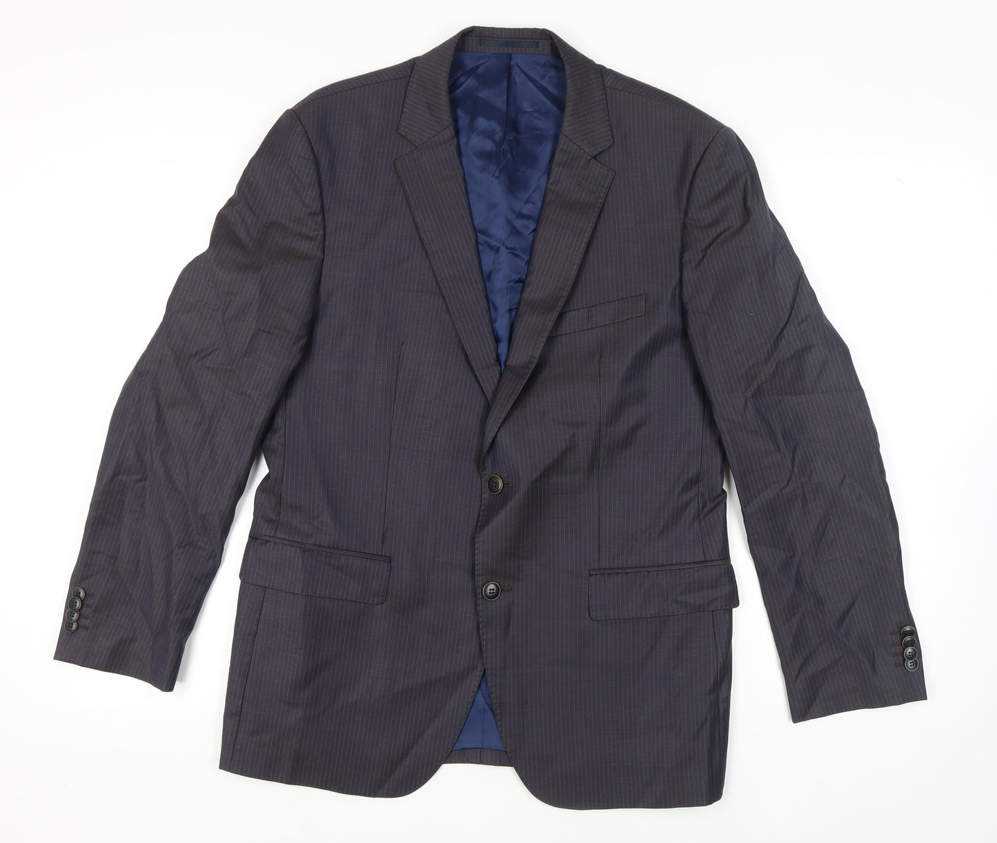 Sarar Men's Blue Suit Jacket, Size 42, Single-Breasted