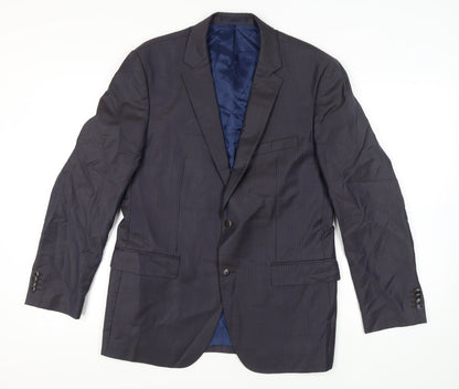 Sarar Men's Blue Suit Jacket, Size 42, Single-Breasted