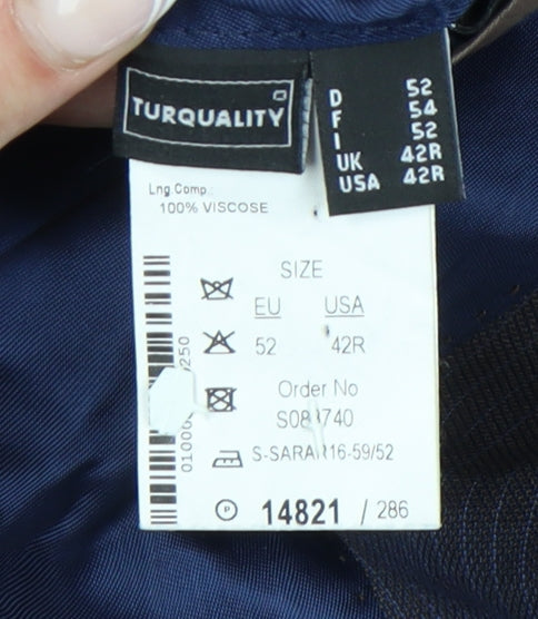 Sarar Men's Blue Suit Jacket, Size 42, Single-Breasted