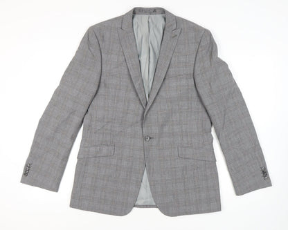 Limehaus Men's Grey Check Long Blazer Size 42
