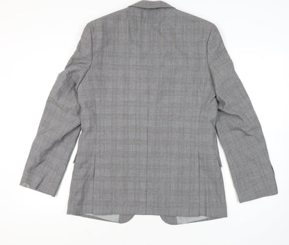 Limehaus Men's Grey Check Long Blazer Size 42