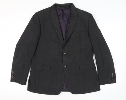 Fellini Men's Grey Blazer, 44R, Formal Regular Fit