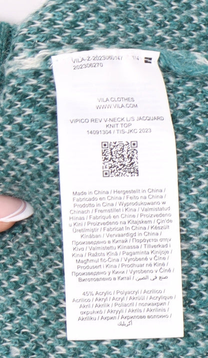 Womens UK Size 8 VILA Green Pullover Jumper