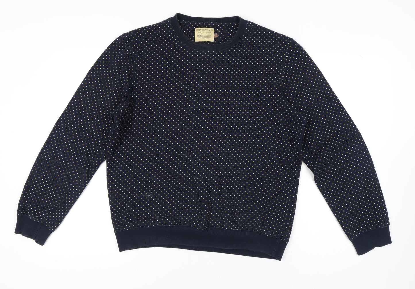 John Lewis & Co. Men's Blue Polka Dot Sweatshirt M