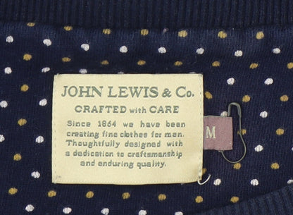 John Lewis & Co. Men's Blue Polka Dot Sweatshirt M