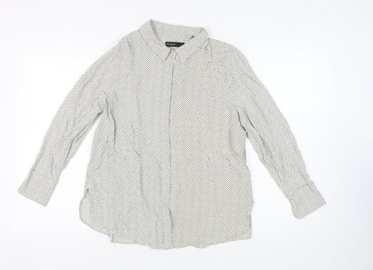 Autograph Women's Black Cotton Blend Button-Up Shirt