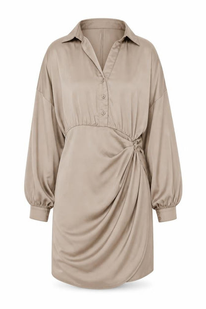 Pretty Little Thing Women's Brown Collared Dress Size 12