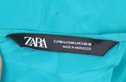 Womens UK Size 12 Zara Blue Tunic Blouse