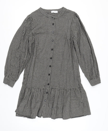 Anna Bernini Women's Black Check Shirt Dress L