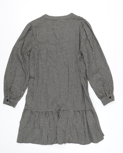Anna Bernini Women's Black Check Shirt Dress L