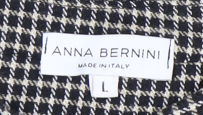 Anna Bernini Women's Black Check Shirt Dress L