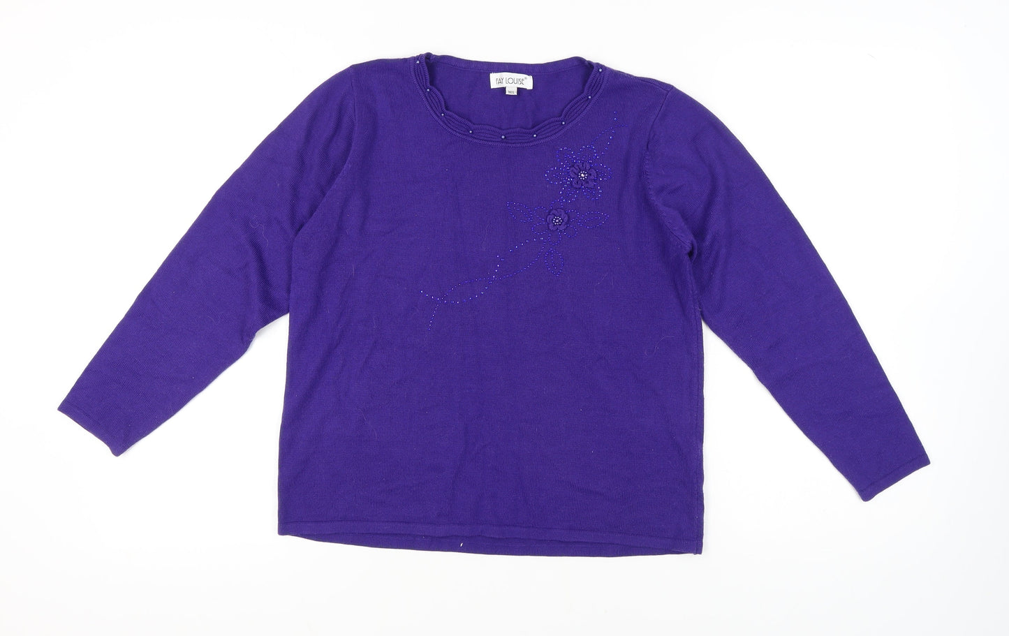 Womens UK Size M/L Fay Louise Purple Pullover Jumper