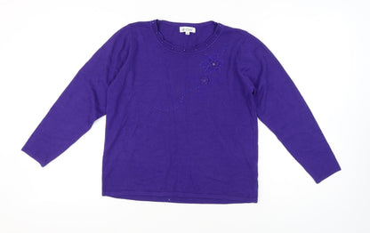Womens UK Size M/L Fay Louise Purple Pullover Jumper