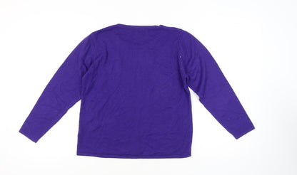 Womens UK Size M/L Fay Louise Purple Pullover Jumper