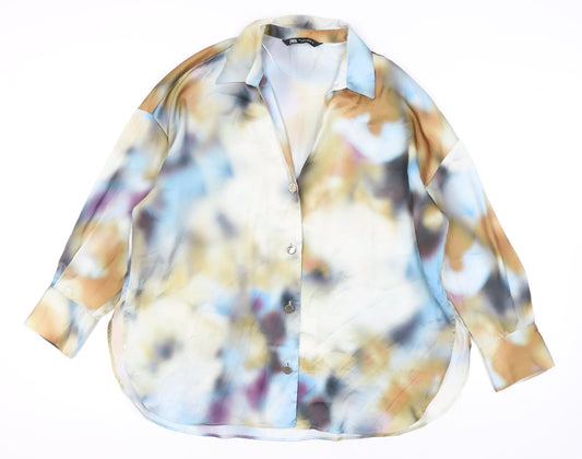 Womens UK Size 14 Zara Multicoloured  Button-Up