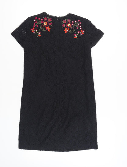 French Connection Women's Black Floral Sheath Dress Size 6