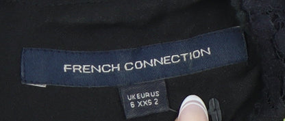 French Connection Women's Black Floral Sheath Dress Size 6