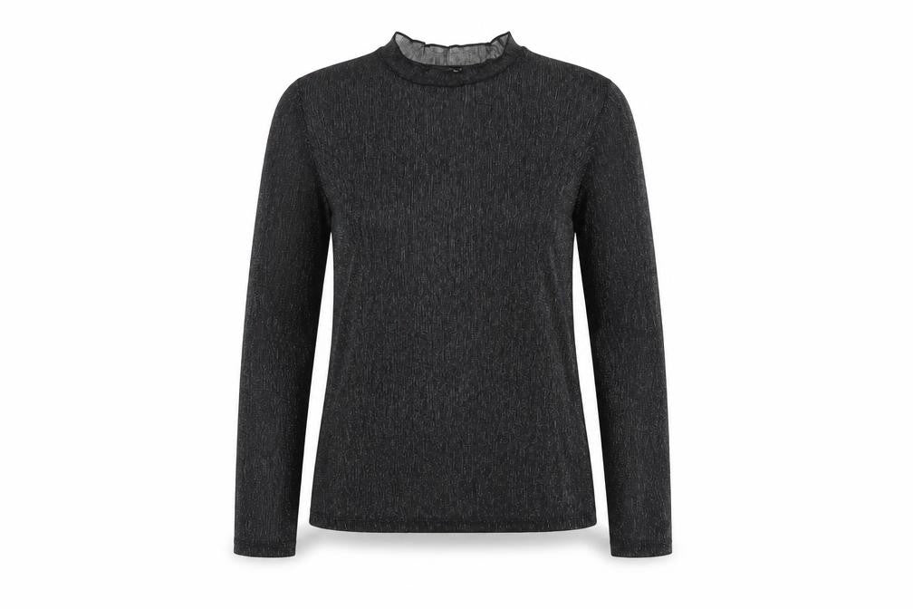 Front view of Next Women's Black Knit Top, size 12, Long Sleeve