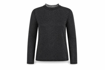 Front view of Next Women's Black Knit Top, size 12, Long Sleeve