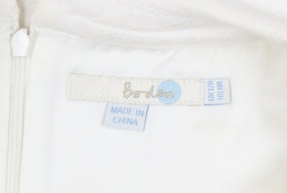 Boden Women's Ivory Sheath Dress, Size 12, Classic Style