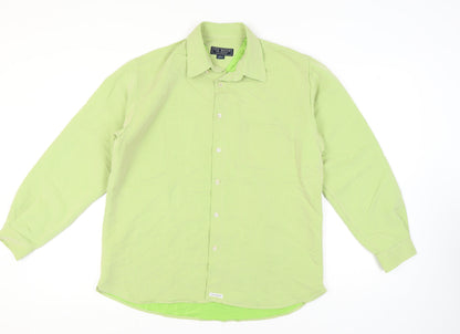 Ted Baker Men's Green Striped Long Sleeve Shirt