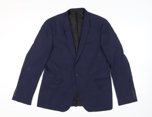ASOS Men's Blue Single Breasted Blazer, Size 42