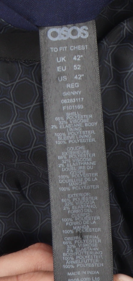 ASOS Men's Blue Single Breasted Blazer, Size 42