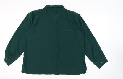 Womens UK Size 2XL Michael Gold Green  Button-Up
