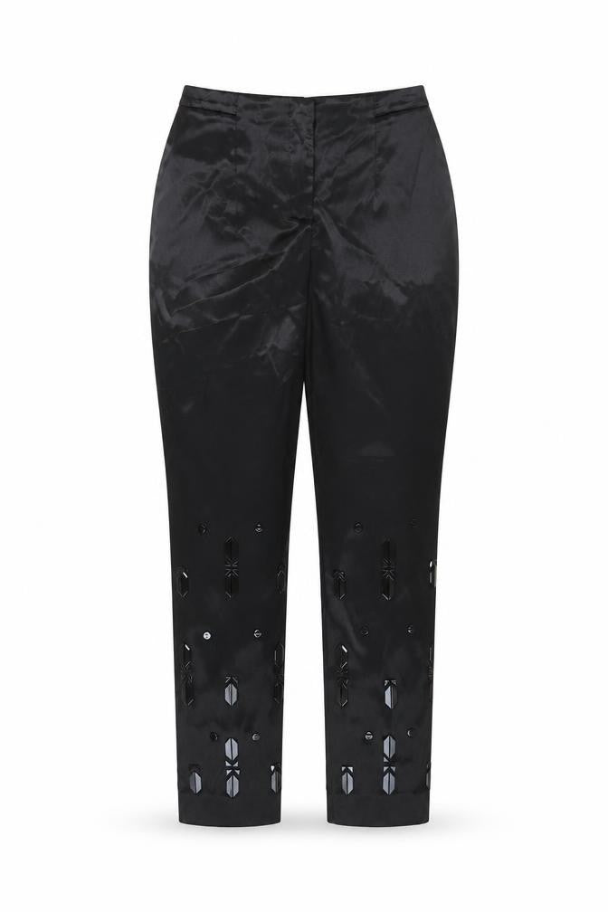 Womens UK Size 10 H&M Regular Fit Cropped Black Trousers