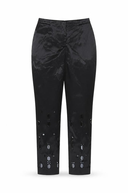Womens UK Size 10 H&M Regular Fit Cropped Black Trousers