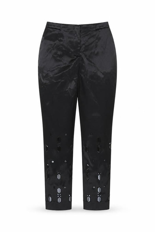 Womens UK Size 10 H&M Regular Fit Cropped Black Trousers
