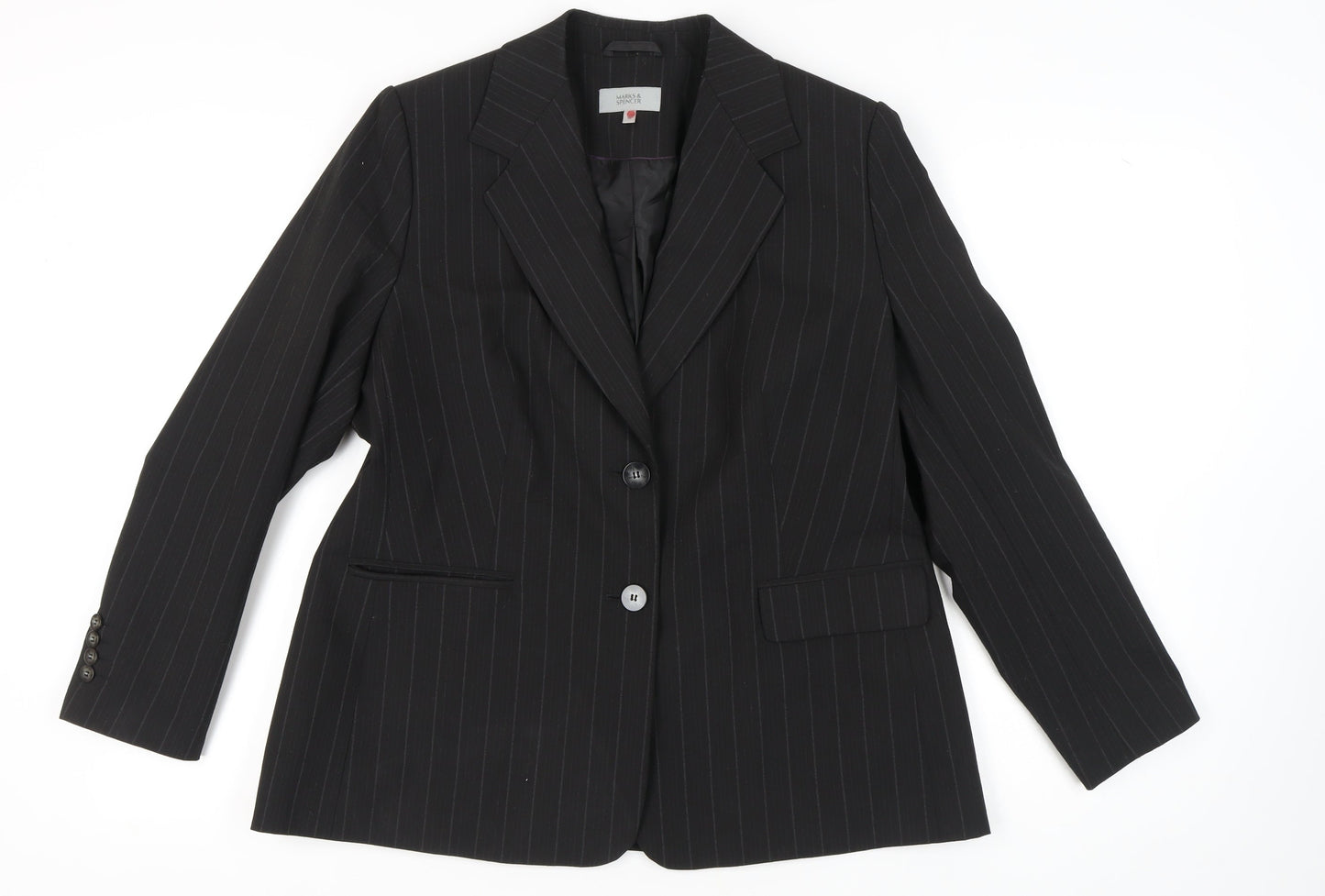 Marks and Spencer Women's Black Blazer - Size 18