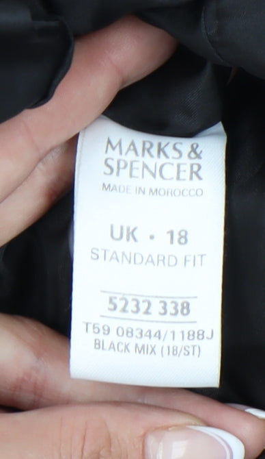 Marks and Spencer Women's Black Blazer - Size 18