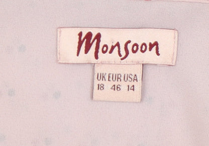 Monsoon Women’s Pink Floral Chiffon Skirt Size 18