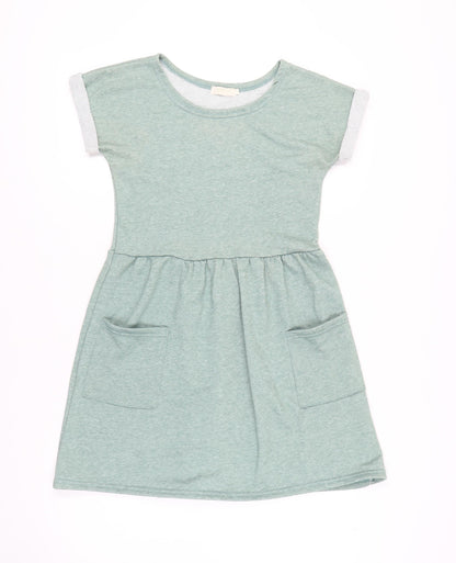 Ceci London Women's Green Short Sleeve Dress S