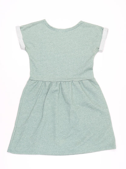 Ceci London Women's Green Short Sleeve Dress S